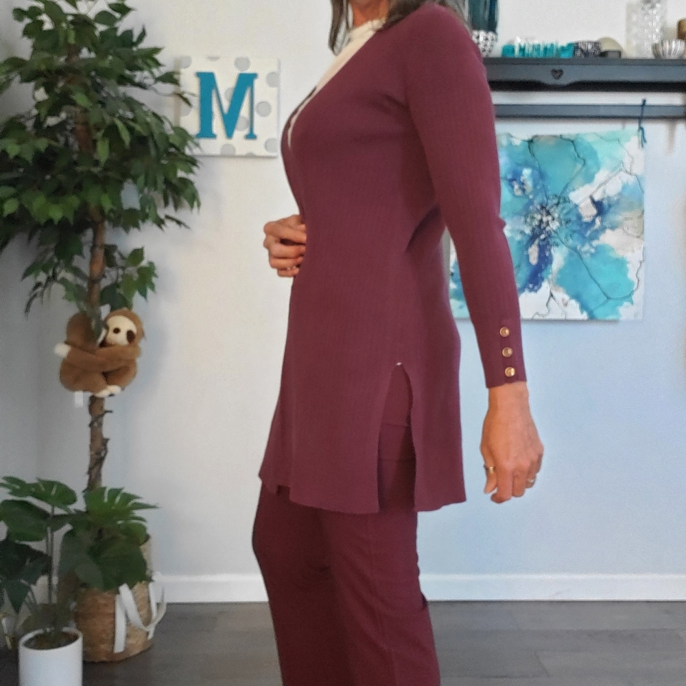 TALBOTS PETITES Ribbed Open Front Duster Cardi P